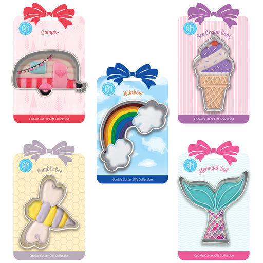 R&M International Rainbow/Bee/Mermaid/Camper/Ice Cream Cookie Cutter Set