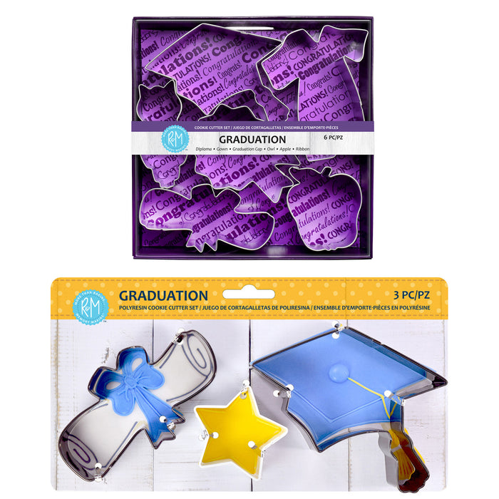 R&M International 9 Piece Graduation Cookie Cutter Bundle