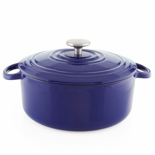 Chantal 3 Qt Round Cast Iron Dutch Oven, Cobalt Blue