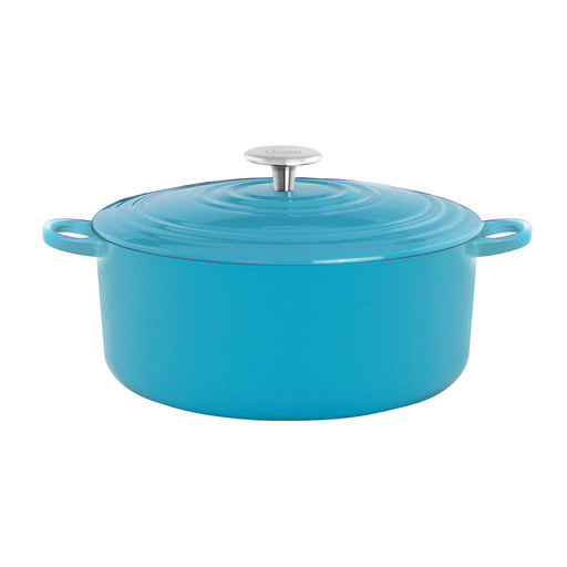 Chantal 7 Qt Round Cast Iron Dutch Oven, Sea Blue