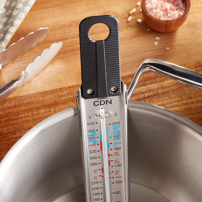 CDN ProAccurate Candy and Deep Fry Ruler Thermometer, Stainless Steel