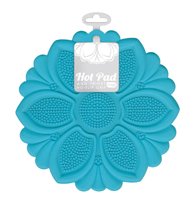 Talisman Designs Silicone Nonslip Grip Silicone Hot Pad & Trivet, Set of 1, Sky Blue