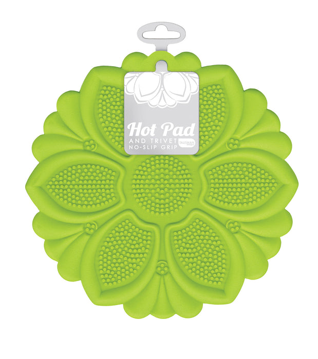 Talisman Designs Silicone Nonslip Grip Silicone Hot Pad & Trivet, Set of 1, Green