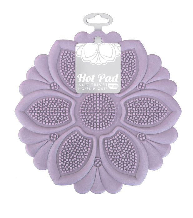 Talisman Designs Silicone Nonslip Grip Silicone Hot Pad & Trivet, Set of 1, Lavender