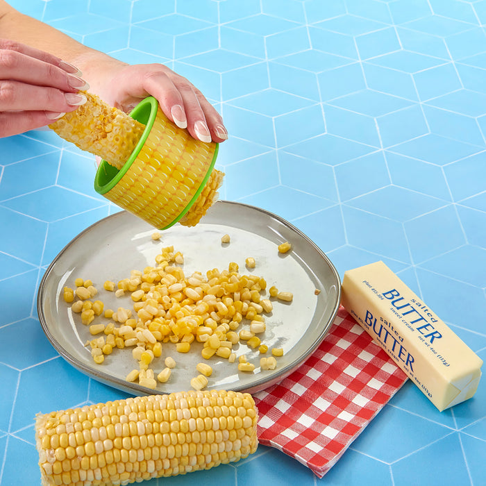 Talisman Designs Corn Stripper with Stainless Steel Blades, Yellow