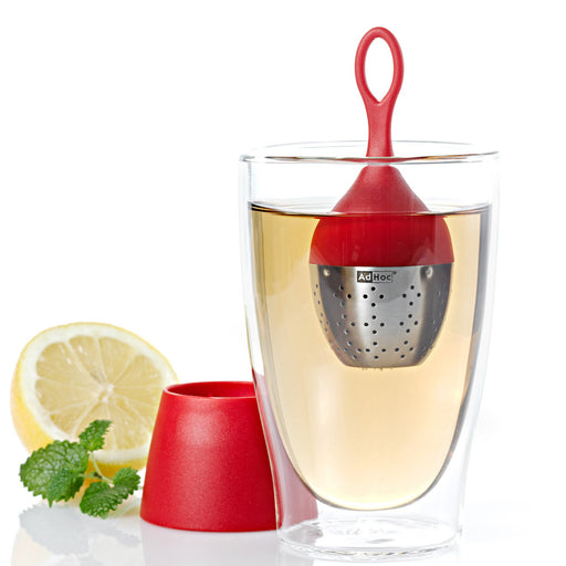 AdHoc Floatea Floating Tea Infuser with Stand, Red