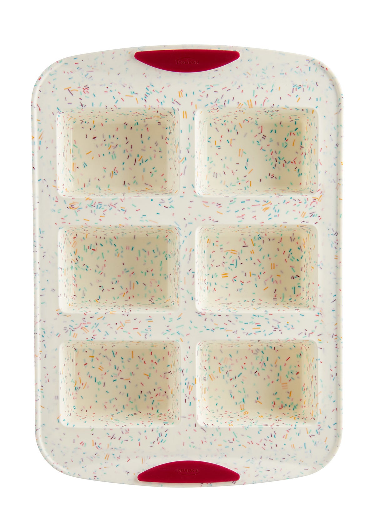 Trudeau Structure Loaf Pan Silicone Bakeware, 8.5 x 4.5, Blue Confetti