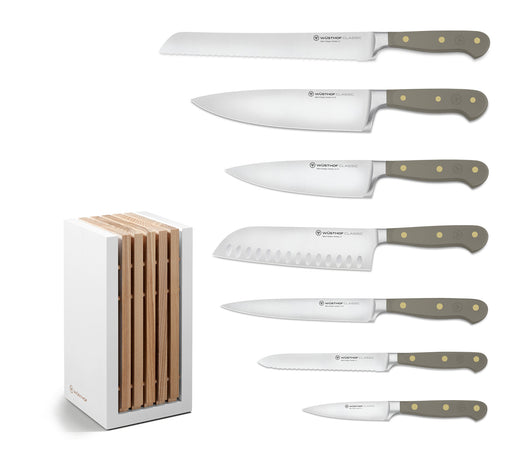 Wusthof Classic 8 Piece Knife Block Set, Velvet Oyster