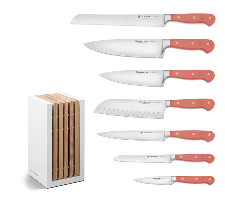 Wusthof Classic 8 Piece Knife Block Set, Coral Peach