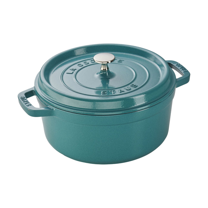 Staub Cast Iron 5.5-qt Round Cocotte, Turquoise