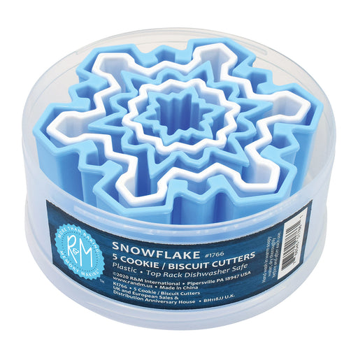 R&M International Snowflake Cookie and Biscuit Cutters, Assorted Sizes, 5-Piece Set