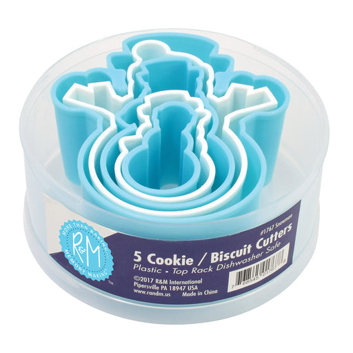 R&M International Snowman Cookie and Biscuit Cutters, Assorted Sizes, 5-Piece Set