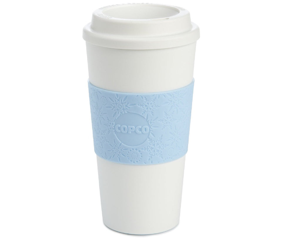 Copco BPA Free Reusable Travel Coffee Mug w/Lid - 16 ounce - White &  Turquoise