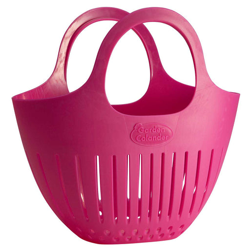 Hutzler Mini Garden Colander Garden Basket, Raspberry Pink