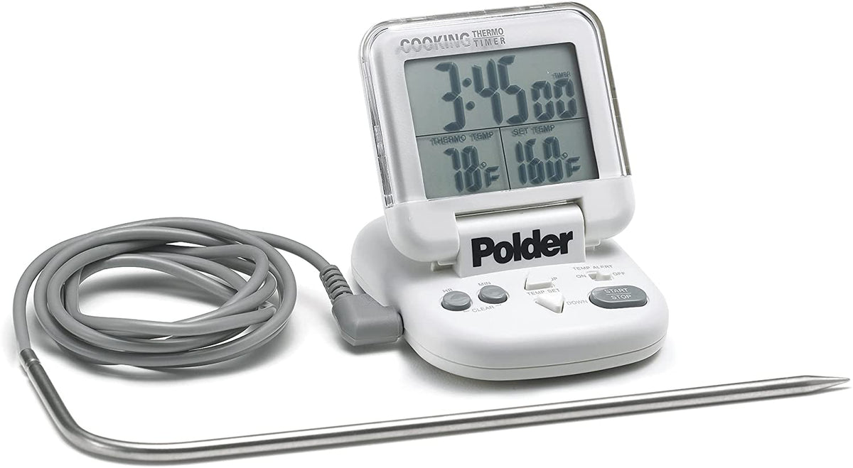 Polder Digital Touch Screen BBQ Meat Food Smoker Thermometer Probe