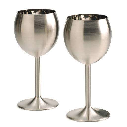 RSVP Endurance Stainless Steel Wine Glasses, Set of 2